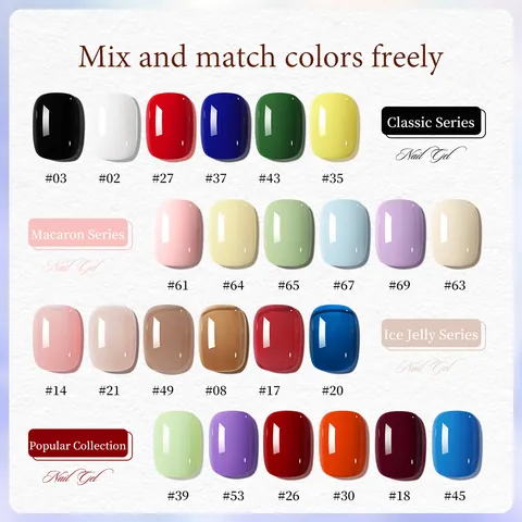 XEIJAYI Série de Vernis à Ongles Gel Professionnels Couleurs Macaron Rouge Cerise Vert Olive UV LED Soak Off Qualité Salon