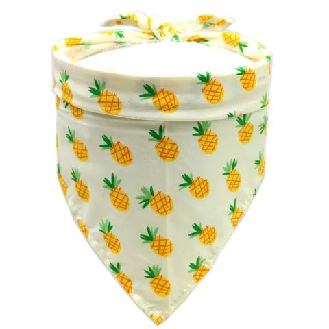 Bandana pour Animaux en Pur Coton Imprimé Fruits Écharpe Triangulaire pour Petits Moyens Chiens Chats Respirant Accessoire Été