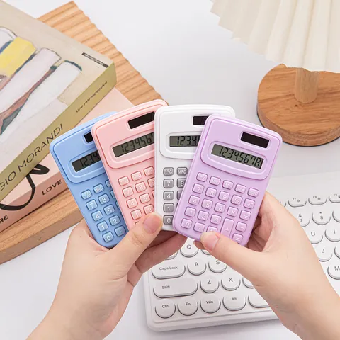 Mini Calcolatrice Portatile Colore Macaron Calcolatrice Digitale Tascabile Display LCD Ufficio Scuola Regalo Studenti