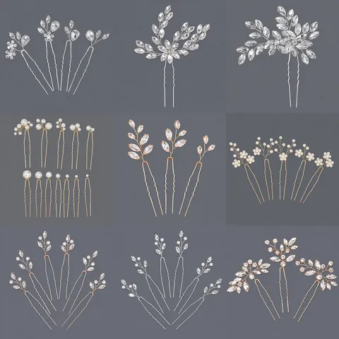Elegant Artificial Pearl U-Shaped Hairpins Alloy Metal Hair Sticks For Women Wedding Bridal Daily Bun Styling Accessories
