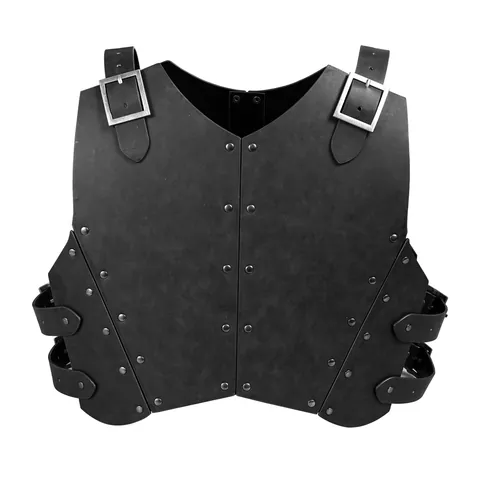 Armadura de Pecho de Cuero PU Renacentista Vikinga Medieval Hombrera con Remaches para Accesorio de Disfraz Cosplay Escenario Halloween