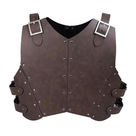 Armadura de Pecho de Cuero PU Renacentista Vikinga Medieval Hombrera con Remaches para Accesorio de Disfraz Cosplay Escenario Halloween