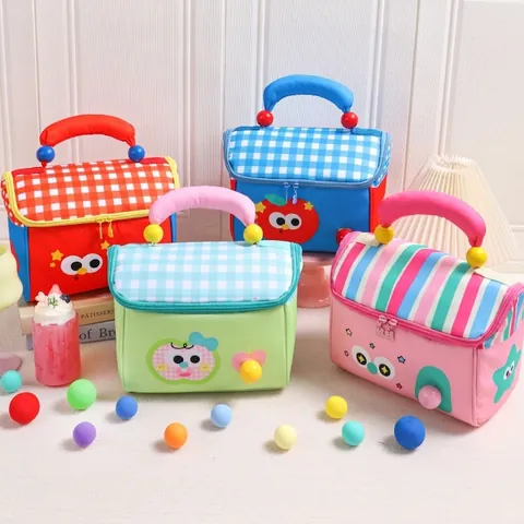 Bolsa de Almuerzo Aislada con Forma de Casa de Dibujos Animados Bolsa Bento Térmica Portátil para Niños Estudiantes Escuela Picnic Bolsa de Almacenamiento Impermeable