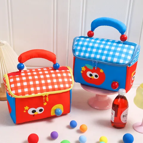 Bolsa de Almuerzo Aislada con Forma de Casa de Dibujos Animados Bolsa Bento Térmica Portátil para Niños Estudiantes Escuela Picnic Bolsa de Almacenamiento Impermeable