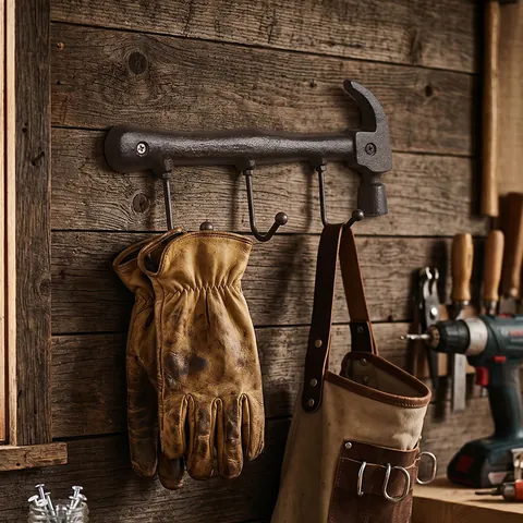Ganchos de Pared de Hierro Fundido Estilo Industrial Retro Americano Perchas Metálicas Forma Herramienta Martillo Llave Bar
