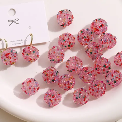 Bunte Herzförmige Harz Strass Perlen Für DIY Schmuckherstellung Dopamin Handgefertigte Herz Accessoires Für Ohrringe Haarnadeln