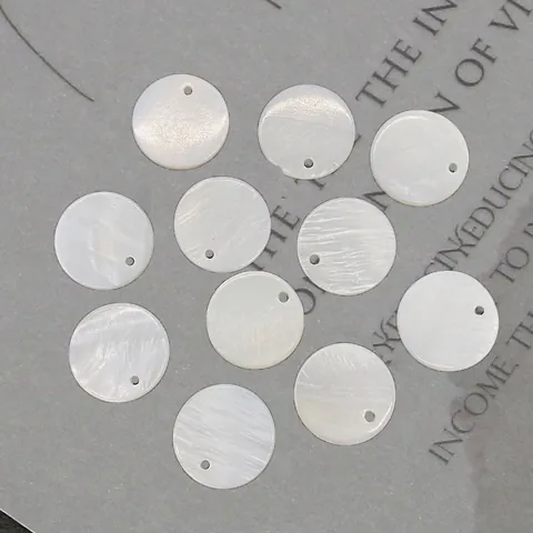 Natural Freshwater Shell Round Flat Drilled Pendants White Mother Of Pearl Disc Charms For DIY Necklace Earrings Jewelry Making Findings