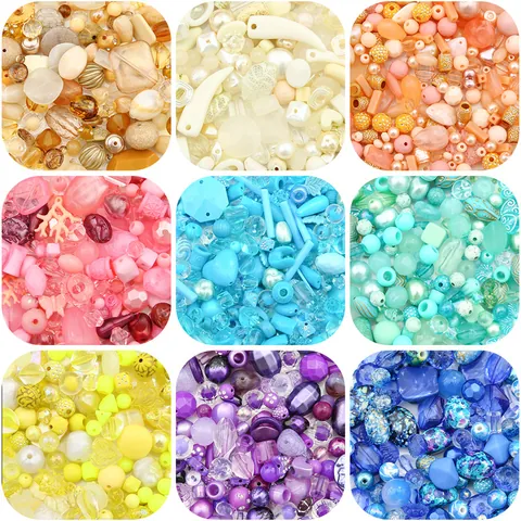 Regenbogen Mix Acryl Perlen Für DIY Schmuckherstellung Handgemachte Herz Stern Blume Lose Perlen Für Halskette Handy Kette Zubehör
