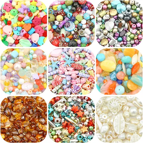 Regenbogen Mix Acryl Perlen Für DIY Schmuckherstellung Handgemachte Herz Stern Blume Lose Perlen Für Halskette Handy Kette Zubehör