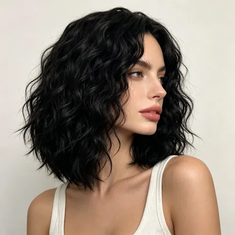 Women Short Curly African Wig Black High Temperature Synthetic Fiber Afro Kinky Curly Bob Wig For Daily Party Wear