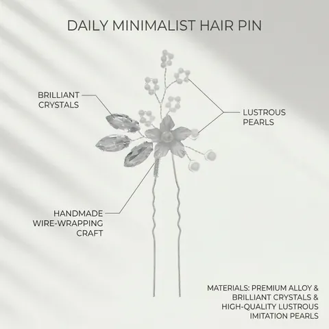 Handgefertigte Braut Blumen Haarnadel Strass Imitationsperle U Förmige Haargabel Vintage Silber Hochzeit Haarschmuck Für Damen