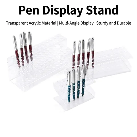 Acrylic Pen Display Rack Multi-hole Desktop Makeup Brush Holder Organizer Stand Transparent Lipstick Storage