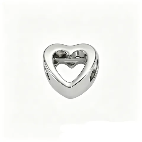 Cuentas Espaciadoras de Aleación en Forma de Corazón Calado Color Plata para DIY Pulsera Collar Accesorio de Joyería Regalo Mujer Joyería