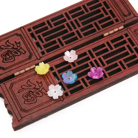 Vintage Cellulose Acetate Flower Beads For Jewelry Making DIY Faux Shell Flower Accessories For Earrings Hairpins Craft
