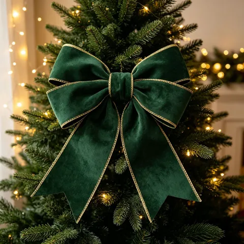 Christmas Flocked Velvet Ribbon With Gold Wired Edge Red Green Ribbons For Christmas Tree Decor Gift Wrapping DIY Crafts