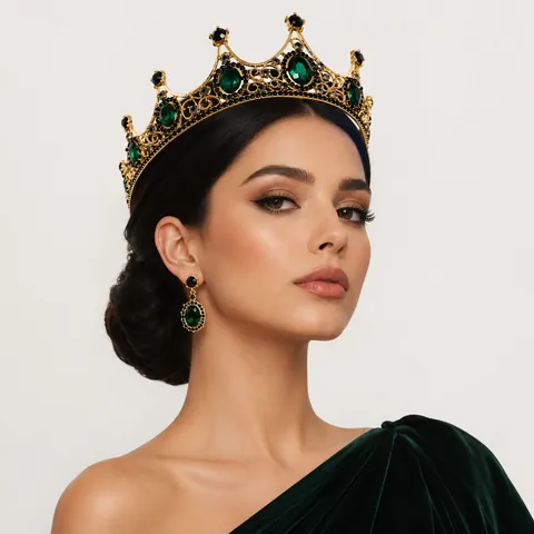 Baroque Vintage Hollow Alloy Crown Tiara For Women Rhinestone Crystal Bridal Hair Accessories For Wedding Party Prom Headpiece Jewelry