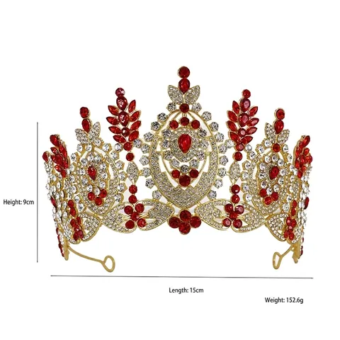 Baroque Luxury Zinc Alloy Rhinestone Bridal Crown Tiara For Wedding Stage Pageant Women Vintage Headpiece Party Jewelry