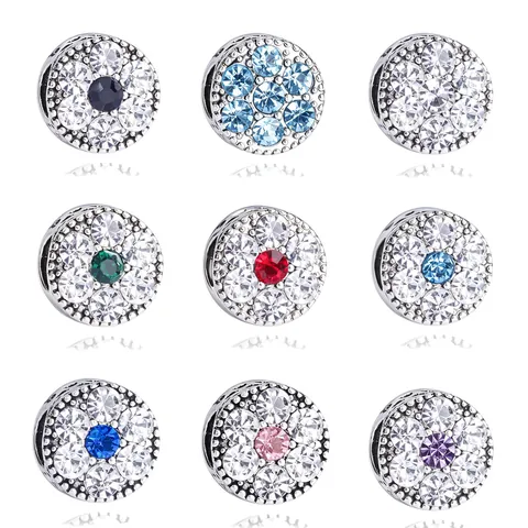 Legierung Doppelseitig Besetzte Strasssteine Blumenmuster Runde Perlen DIY Armband Halskette Ethno-Stil Schmuck Charms