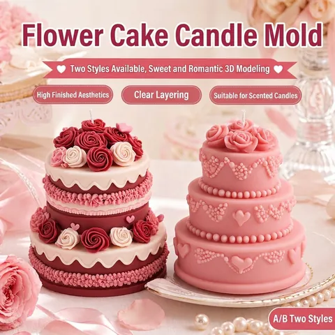 Rose Flower Cake Silicone Mold For Candle Making DIY Handmade Soap Aromatherapy Plaster Craft Tool Reusable Food Grade