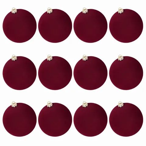Christmas Ball Ornaments Flocked Velvet Decorative Hanging Baubles Holiday Tree Decor Home Party Style
