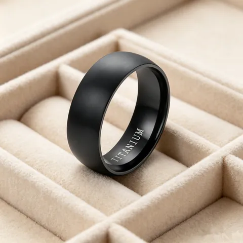 Titanstahl Bandring Für Herren Matte Frostet Oberfläche Poliert Innen Professionelle Geschäfts Schmuck Mode Fingerring Geschenk