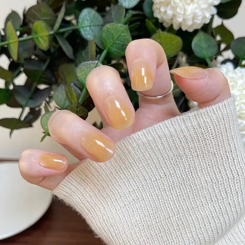 Handmade Cat Eye Ombre Shimmer Press On Nails For Women Luxury Resin Fake Nails Square Round Style Elegant Manicure Accessories
