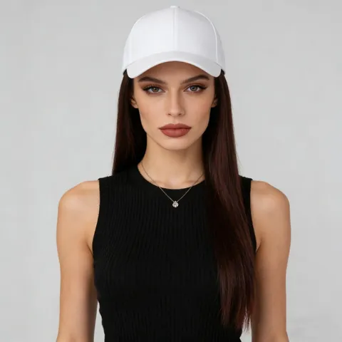 Long Straight Synthetic Hair Integrated Baseball Cap For Women Fashion Casual Hat Wig For Daily Travel Outdoor Hairpiece