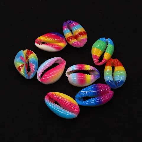 Natural Freshwater Shell Beads Rainbow Striped Drip Oil Conch Shell Loose Beads For DIY Jewelry Necklaces Making Accessories
