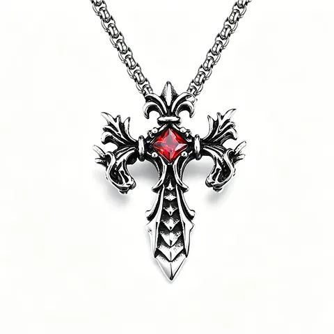 Collana con Ciondolo Gotico Vintage per Uomo Catena in Acciaio Inossidabile Croce in Lega Drago Aquila Teschio Gioielli Animali Regalo