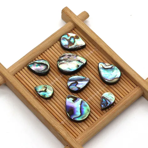 Perles en Vrac en Coquille d'Abalone Naturelle Forme de Larme Poire Couleur Arc-en-Ciel Irisée Polies DIY Accessoires de Bijoux