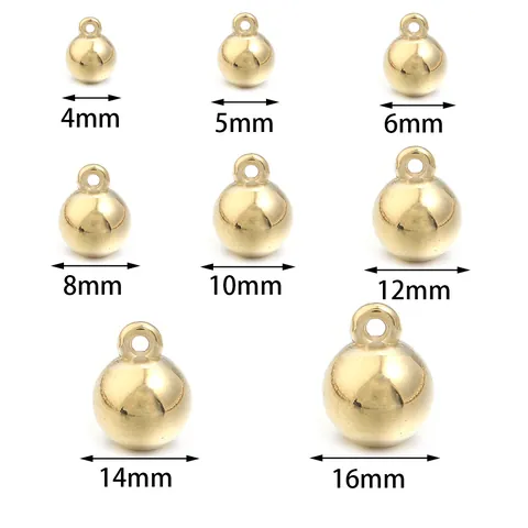 CCB Round Ball Pendants Smooth Mirror Finish Sphere Charms With Hanging Loop DIY Jewelry Accessories For Necklace Bracelet