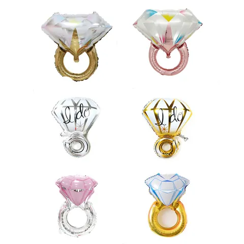 Large Diamond Ring Foil Balloon Metallic Gold Rose Gold Wedding Proposal Engagement Anniversary Party Decoration Balloon