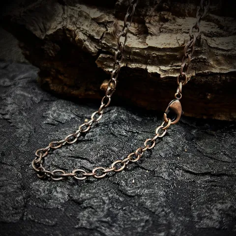 Vintage Copper Chain Necklace Bronze Jewelry Making Components O-Chain Oval Twist Link With Lobster Clasp