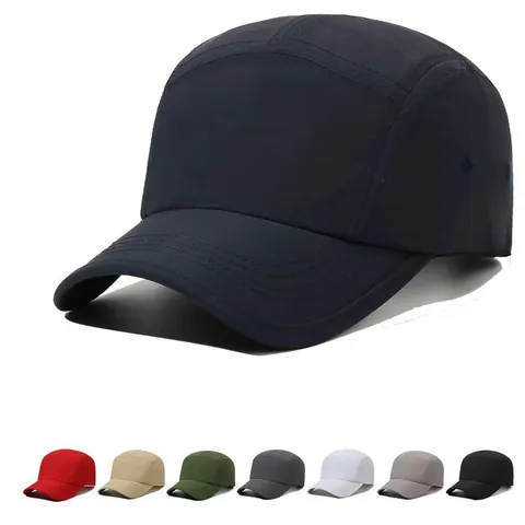 Berretto da Baseball da Uomo Asciugatura Rapida Traspirante Protezione Solare Cappello Esterno Tinta Unita 5 Pannelli Regolabile