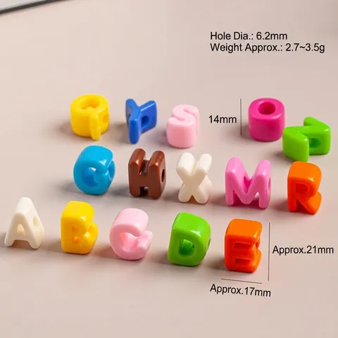 Acryl Alphabet Buchstaben Perlen Großes Loch DIY Handgemachte Schmuckherstellung Zubehör Für Armband Schlüsselanhänger