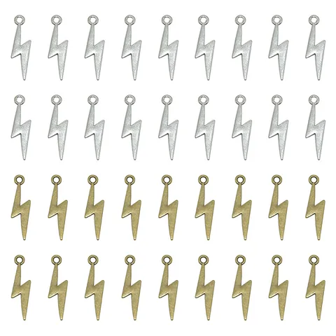 Vintage Alloy Lightning Bolt Charms For DIY Jewelry Making Necklaces Bracelets Retro Antique Metal Pendants Crafting Accessories