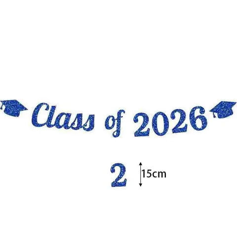 Striscione di Laurea in Carta Glitterata Classe 2025 2026 Ghirlanda Con Tocco Decorazioni per Feste Sfondo Celebrazione