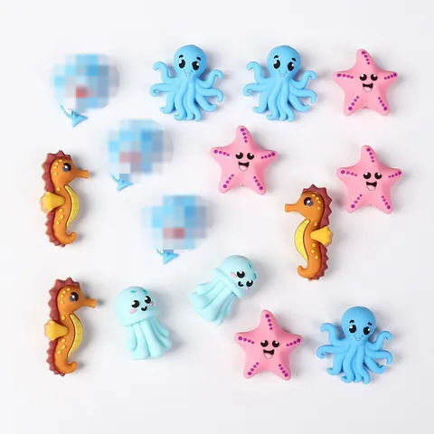 Perles en Silicone 3D Animaux Marins Étoile de Mer Poulpe Hippocampe Méduse Breloques en Silicone Pour Création Bijoux DIY Accessoires
