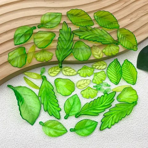 Iridescent Acrylic Leaf Beads For DIY Jewelry Making Botanical Design Colorful Leaf Charms For Handcrafted Accessories