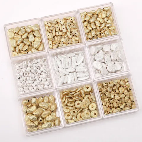 Perles en Cuivre Dépoli Formes Géométriques Irrégulières Or Argent Mat Plaqué Accessoires DIY pour la Fabrication de Bijoux Bracelet Collier Chaîne de Téléphone