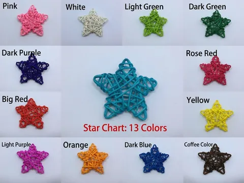 Handmade Rattan Woven Five Pointed Star Hanging Decoration For Christmas Party Kindergarten Mall Classroom Decor