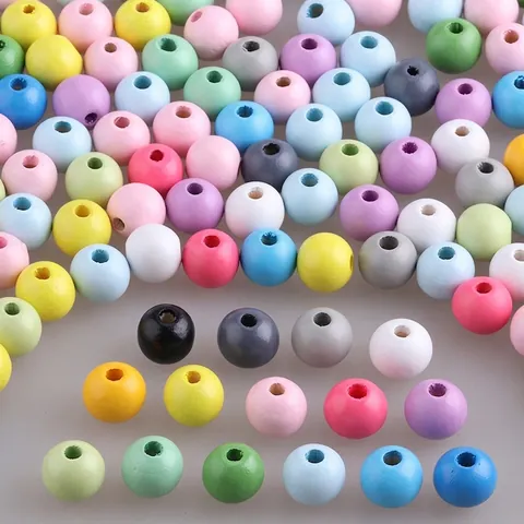Multicolor Ronde Houten Kralen Voor Sieraden Maken DIY Ambacht Lotushout Losse Kralen Voor Ketting Armband Handwerk Assorti Kleuren Accessoires