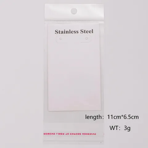 Minimalistische Schmuckverpackungskarten Aus Weißer Pappe Mit OPP-Beuteln Rechteckige Halsketten-Armband-Displaykarten Für Die Aufbewahrung Von Modeschmuck