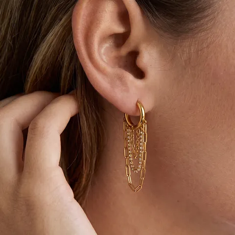 Orecchini a Cerchio con Nappa e Strass in Acciaio Inossidabile per Donna Gioielli Pendenti Geometrici di Lusso Impermeabili e Ipoallergenici