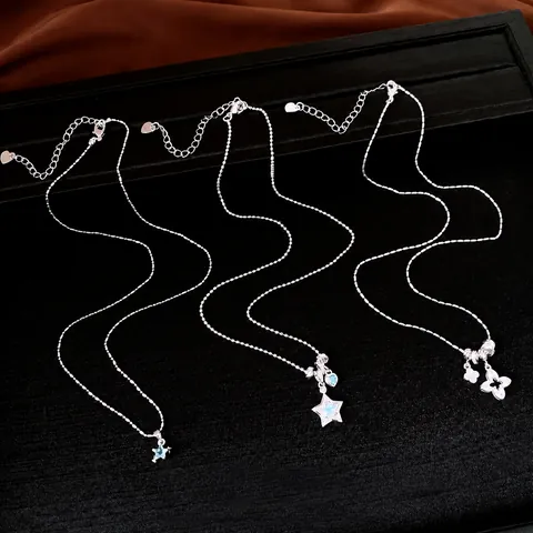 Collar Ajustable Con Colgante de Flor de Circonia Cadena de Clavícula Simple de Moda Joyería de Cuello de Cobre Versátil para Mujer