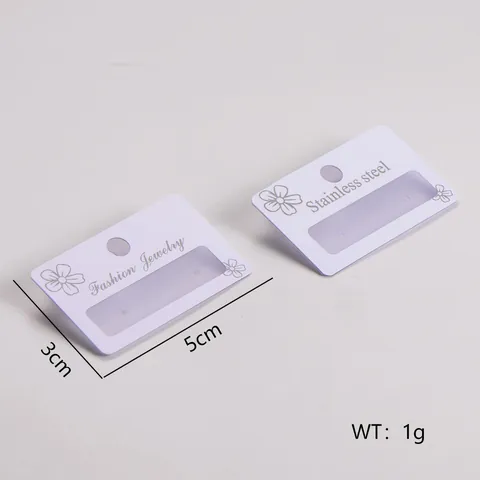 Frosted PVC Earring Display Cards Hanging Hook Tags Jewelry Packaging For Stud Earrings Stainless Steel Design Floral Pattern