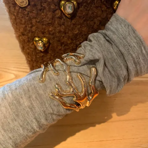 Bracciale di Perline Rotonde in Resina Colorata Stile Bohémien Bracciale Rigido Geometrico Gioielli di Lusso Leggeri per Donna Gioielli a Strati