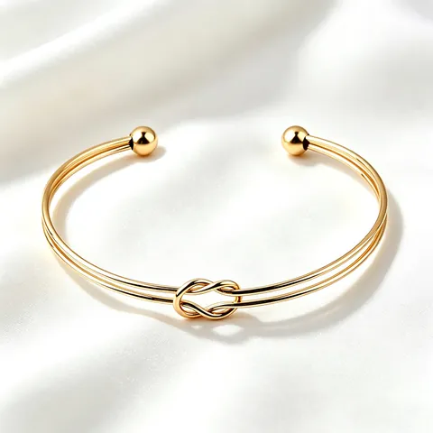 Edelstahl Knoten Offener Armreif Für Damen Verstellbar Infinity Herz Knoten Armband Gold Silber Galvanisiert Elegant Mode Handschmuck