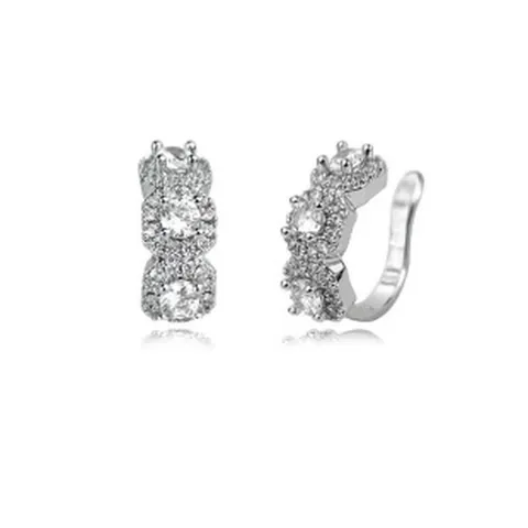Mode Kupfer Strass Geometrische U-förmige Ohrmanschette Ohne Piercing Ohrknochen Clip Minimalistischer Hip Hop Schmuck Für Männer Frauen Tägliches Dekor