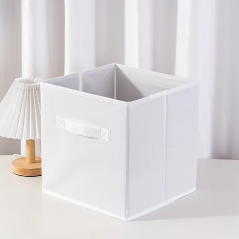 Contenitore Pieghevole in Tessuto Non Tessuto con Motivo Marmo Cubo Organizzatore Senza Coperchio con Manico per Vestiti Casa